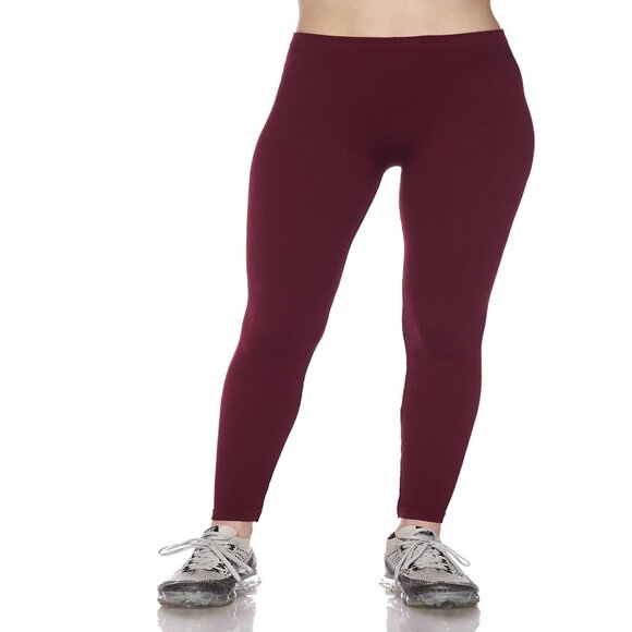 Women's Premium High Waist Slimming Seamless Leggings Size S/M & M/L Wine Color - Picture 1 of 6